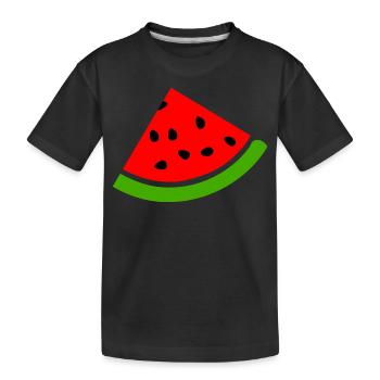 Wassermelone Melone - Kinder Premium Bio T-Shirt - Schwarz - Vorne