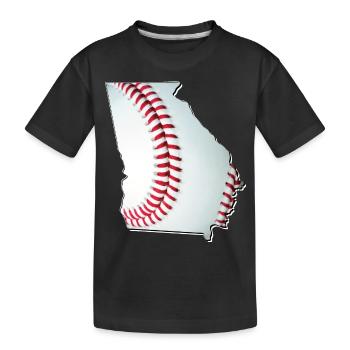 Georgia (USA) | real baseball | Map - Kids' Premium Organic T-Shirt - black - Front
