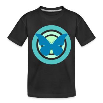 Butterfly Green Tones - Kids' Premium Organic T-Shirt - black - Front