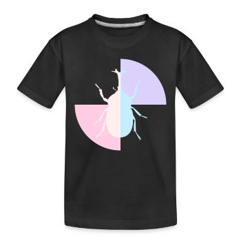 Duo Gelb Pastellblau - Kinder Premium Bio T-Shirt - Schwarz - Vorne