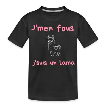 J'men fous j'suis un lama - T-shirt bio Premium Enfant - noir - Devant