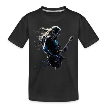 Gitarrist E-Gitarre Splash Musik Rock Punk Metal - Kinder Premium Bio T-Shirt - Schwarz - Vorne