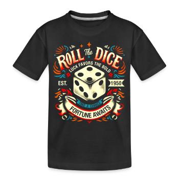 Roll The Dice Design Vintage Old Tattoo Style - Kids' Premium Organic T-Shirt - black - Front