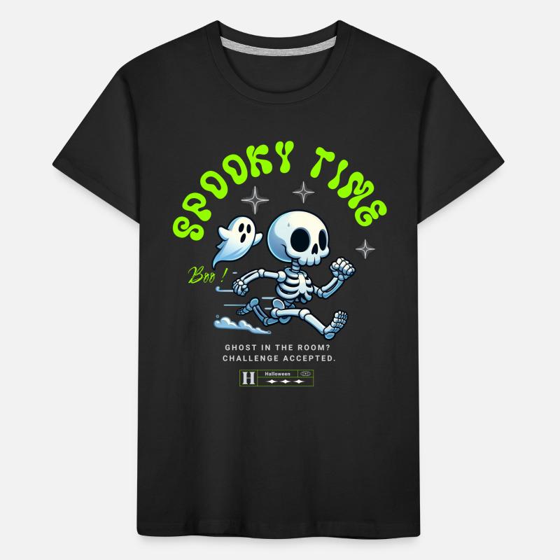 Spooky Time Ghost Skelett Halloween Kinder Premium Bio T-Shirt