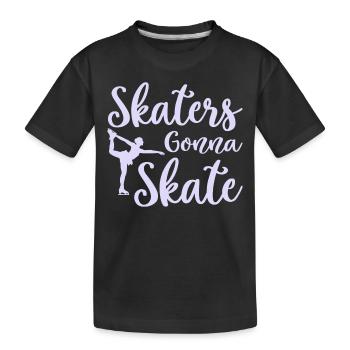 Skating Skates going to Skate - Kids' Premium Organic T-Shirt - black - Front