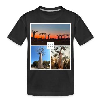 Baobab aus Madagaskar - Kinder Premium Bio T-Shirt - Schwarz - Vorne