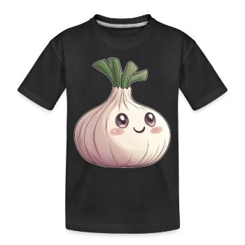 Garlic - Kids' Premium Organic T-Shirt - black - Front