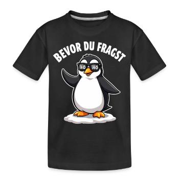 Nein, danke! Pinguin-Design - Kinder Premium Bio T-Shirt - Schwarz - Vorne
