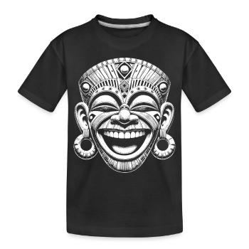Maske - Kinder Premium Bio T-Shirt - Schwarz - Vorne