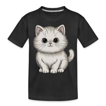 Persian cat - Kids' Premium Organic T-Shirt - black - Front