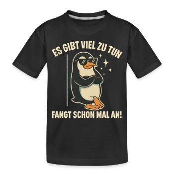 Pingouin cool dans le travail de bureau - T-shirt bio Premium Enfant - noir - Devant