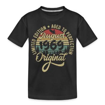 August 1969 Geburtstagsgeschenk August 1969 August - Kinder Premium Bio T-Shirt - Schwarz - Vorne