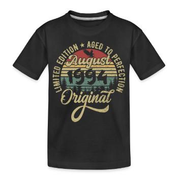 August 1994 Geburtstagsgeschenk August 1994 August - Kinder Premium Bio T-Shirt - Schwarz - Vorne