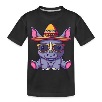 Rhinocéros Sombrero Drôle - T-shirt bio Premium Enfant - noir - Devant
