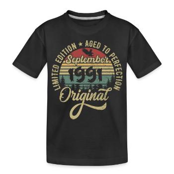 34. Geburtstag September 1991 - 34 Jahre alt - Kinder Premium Bio T-Shirt - Schwarz - Vorne