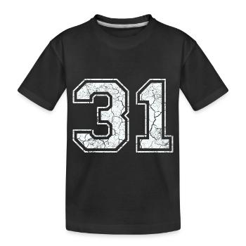 31 in white in the used look - Kids' Premium Organic T-Shirt - black - Front