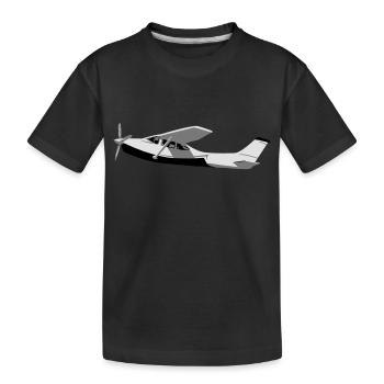 cessna - Kinder Premium Bio T-Shirt - Schwarz - Vorne