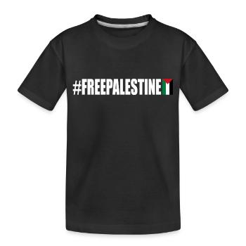 Free palestine - Kids' Premium Organic T-Shirt - black - Front