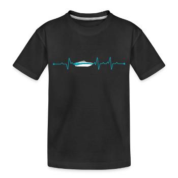 Bootfahren Herzschlag Boot - Kinder Premium Bio T-Shirt - Schwarz - Vorne