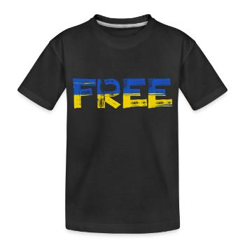 Free Ukraine - Kids' Premium Organic T-Shirt - black - Front