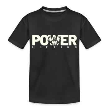 power lifting weiss - Kinder Premium Bio T-Shirt - Schwarz - Vorne