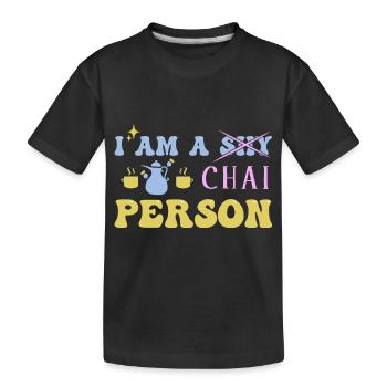 Chai Latte Tee trinken Teetrinker - Kinder Premium Bio T-Shirt - Schwarz - Vorne