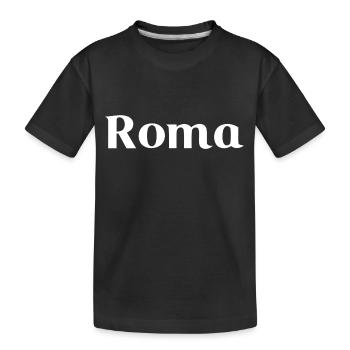 Roma - White Writing - Kids' Premium Organic T-Shirt - black - Front