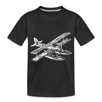 Vintage Single Engine Seaplane Retro Style - Kids' Premium Organic T-Shirt - black - Front