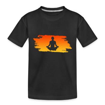 Yoga - Kinder Premium Bio T-Shirt - Schwarz - Vorne