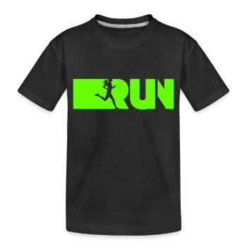 run Sport - Kinder Premium Bio T-Shirt - Schwarz - Vorne