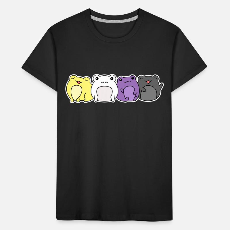 Non-binary flag frog design for proud Enbys Kids' Premium Organic T-Shirt