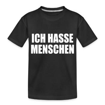Ich hasse menschen - Kinder Premium Bio T-Shirt - Schwarz - Vorne