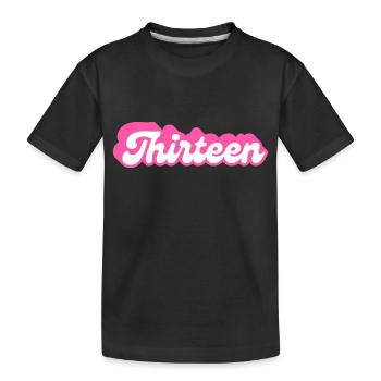 Dreizehn Geburtstag - 13. Geburtstag Retro Pink - Kinder Premium Bio T-Shirt - Schwarz - Vorne