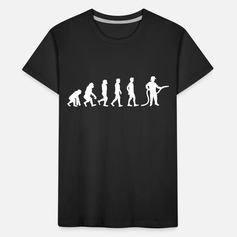 Evolution Feuerwehrmann weiß Kinder Premium Bio T-Shirt