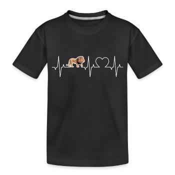 Lions Heartbeat Lion Safari ECG Africa Lions - Kids' Premium Organic T-Shirt - black - Front