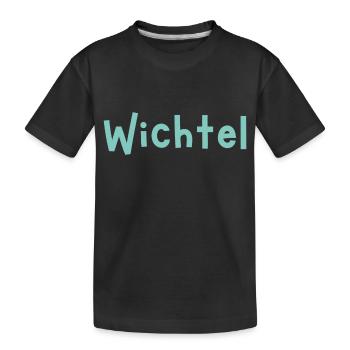 Wichtel blau - Kinder Premium Bio T-Shirt - Schwarz - Vorne