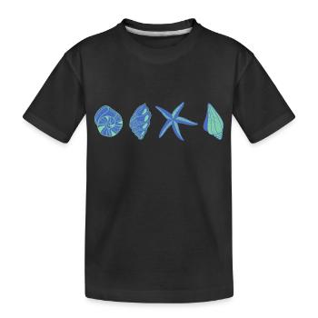 Blaue Muscheln - Meerestier - Kinder Premium Bio T-Shirt - Schwarz - Vorne