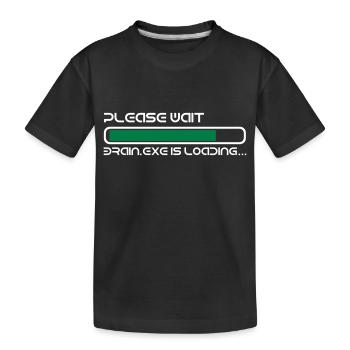 Gehirn wird geladen... - Kinder Premium Bio T-Shirt - Schwarz - Vorne