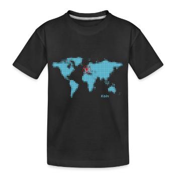 köln weltkarte - Kinder Premium Bio T-Shirt - Schwarz - Vorne