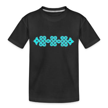 intricate ornament, turquoise - Kids' Premium Organic T-Shirt - black - Front