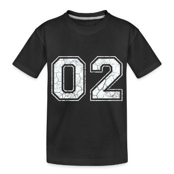 02 in white in the used look - Kids' Premium Organic T-Shirt - black - Front