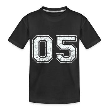 05 in white in the used look - Kids' Premium Organic T-Shirt - black - Front