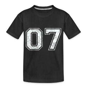 07 in white in the used look - Kids' Premium Organic T-Shirt - black - Front
