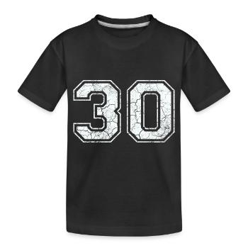 30 in white in the used look - Kids' Premium Organic T-Shirt - black - Front