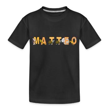 Matteo - Kinder Premium Bio T-Shirt - Schwarz - Vorne