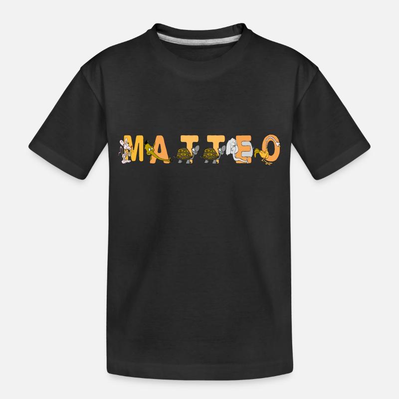 Matteo - Kinder Premium Bio T-Shirt - Schwarz