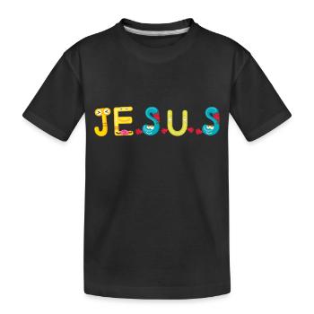 Jesus - Kinder Premium Bio T-Shirt - Schwarz - Vorne