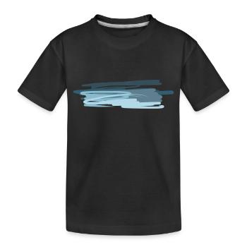linie strichblau linien striche linie strich - Kinder Premium Bio T-Shirt - Schwarz - Vorne