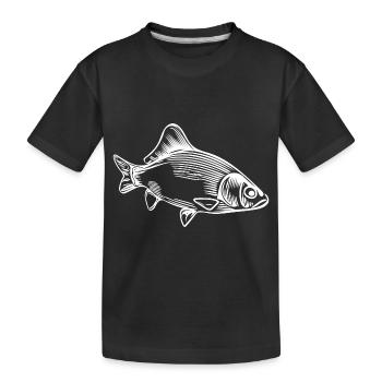 Vintage carp - fierce carp fish - Kids' Premium Organic T-Shirt - black - Front