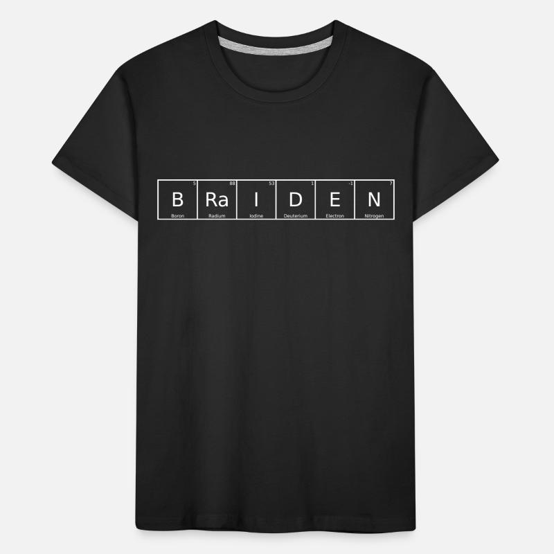 Braiden Surname First Name Chemistry Periodic Table Element Kids' Premium Organic T-Shirt
